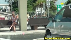 Stranded Teens - Dani Desire sucks cock in traffic Thumb