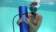 Euro pornstar Minnie Manga enjoys toy underwater Thumb