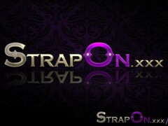 StrapOn Heavenly blonde lesbian strapon sex Thumb
